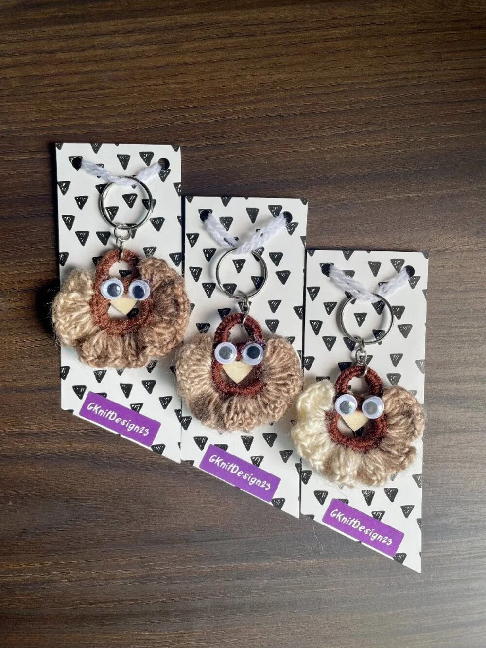Bundle of 3 Handmade Keychains, Crochet Keychain, Crochet Backpack Charms